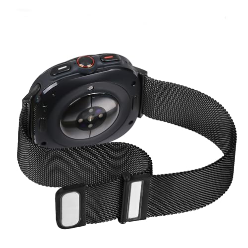 Compatible With Samsung Galaxy Watch Ultra 47MM (2024) Bands For Women Men Magnetic Stainless Steel Straps.