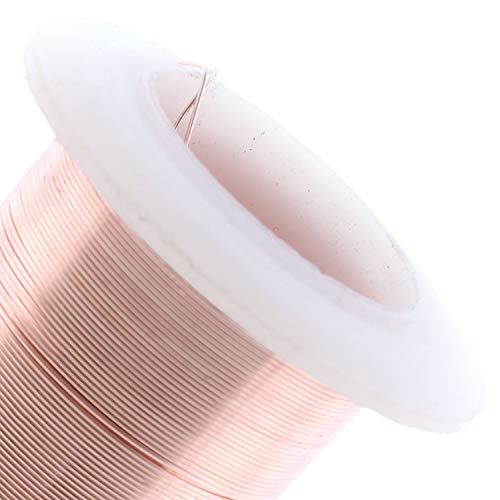 Image of (26 Gauge, Rose Gold) - The Beadsmith Wire Elements 26-Gauge Lacquered Tarnish-Resistant Copper Wire for Jewellery Making, 34 Yard, 31.09 Metre Spool (Rose Gold Colour)