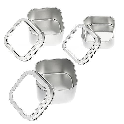 CLISPEED 3 Piezas Lata De Vela Con Estaño Frasco Vela Tarro Vacio Tarro Para Hacer Velas Vela Lata Vacia Lata Para Hacer Velas Tarro De Vela De Bricolaje Hojalata Silver