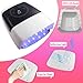 132W Cordless UV Nail Lamp Rechargeable Gel Lamp Professional LED Nail Light Dryer with Removable Stainless Steel Plate 4 Timers Auto Sensor Fast Curing for Home & Salon DIY Manicure