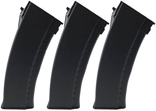 CYMA 500 Round Polymer AKM Style High Capacity Magazine for AEG AK47 AK74 3 Pack Airsoft â€“ Black