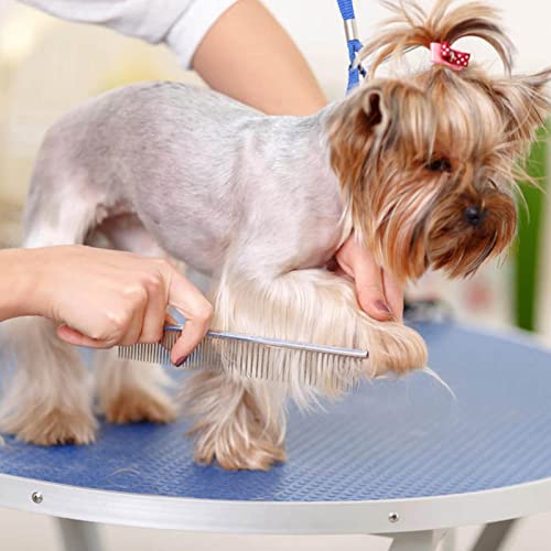 2 Pack Dog Combs, Premium Cat Comb For Removing Tangles, Knots And Floating Hair. Stainless Steel Dog Grooming Tools, Metal Flea Comb, Pet Combs With Rounded Teeth. #TOP4