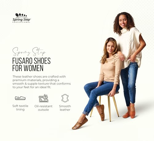 Spring Step Women's Leather Fusaro Loafer Shoe | Comfortable Slip-On Shoes with Rubber Outsole | Ladies Casual Walking Driving Loafers for Work4