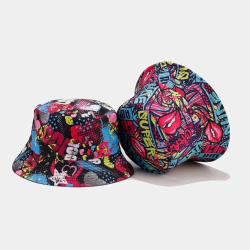 Image of Quanhaigou Bucket Hat for Men Women,Packable Reversible Printed Sun Hats,Fisherman Outdoor Summer Travel Hiking Beach Caps