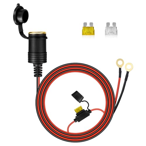 ✅【Ampia gamma di applicazioni】La Presa Accendisigari con Cavo Prolunga è adatta per barche, moto, auto e così via. La tensione continua è di 12V-24V, ampiamente utilizzata anche per l'installazione di frigorifero portatile, GPS, telecamera da cruscotto, retrocamera, mini frigorifero portatile, mini aspirapolvere e così via. Nei veicoli.