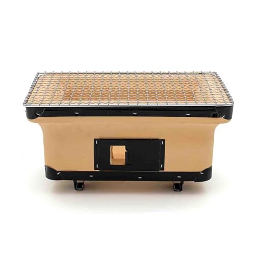Outdoor BBQ Grill, przenośny japoński piec na węgiel drzewny z przestronnym prostokątnym grillem, autentyczna kuchnia koreańska