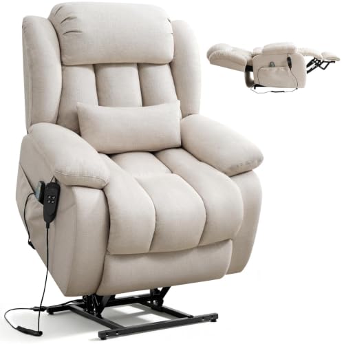 Image of Dual Motor Infinite Position Power Lift Recliner Chair for Elderly, Beige