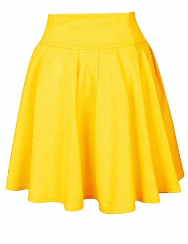 SEMATOMALA Women's Basic Solid Versatile Stretchy Flared Casual Mini Skater Skirt3
