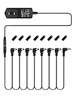 9V 1A Power Adapter: Positive-Sleeve, Negative-Center. Power Adapter: Input: AC 100-240V, 50-60Hz.Output: DC 9V 1A. DC Plus Dimension: 5.5mm * 2.1mm. 8 way cable chain could power on 8 pedals at the same time,with 8 pcs insulated caps. Fit for many p...