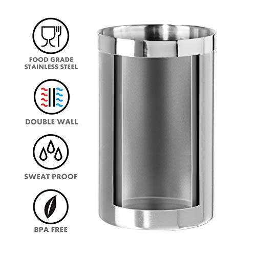 Oggi 7023. Stainless Steel Double Wall Wine Cooler - Insulated Tabletop Wine Chiller thumb #2