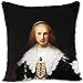 BONNIU Federa Copricuscino Decorativo con Cerniera 40X40 cm Federe Cuscini Velluto Ritratto Donna Barocca Rinascimentale Art Deco - Rembrandt - Agatha Bas RV343
