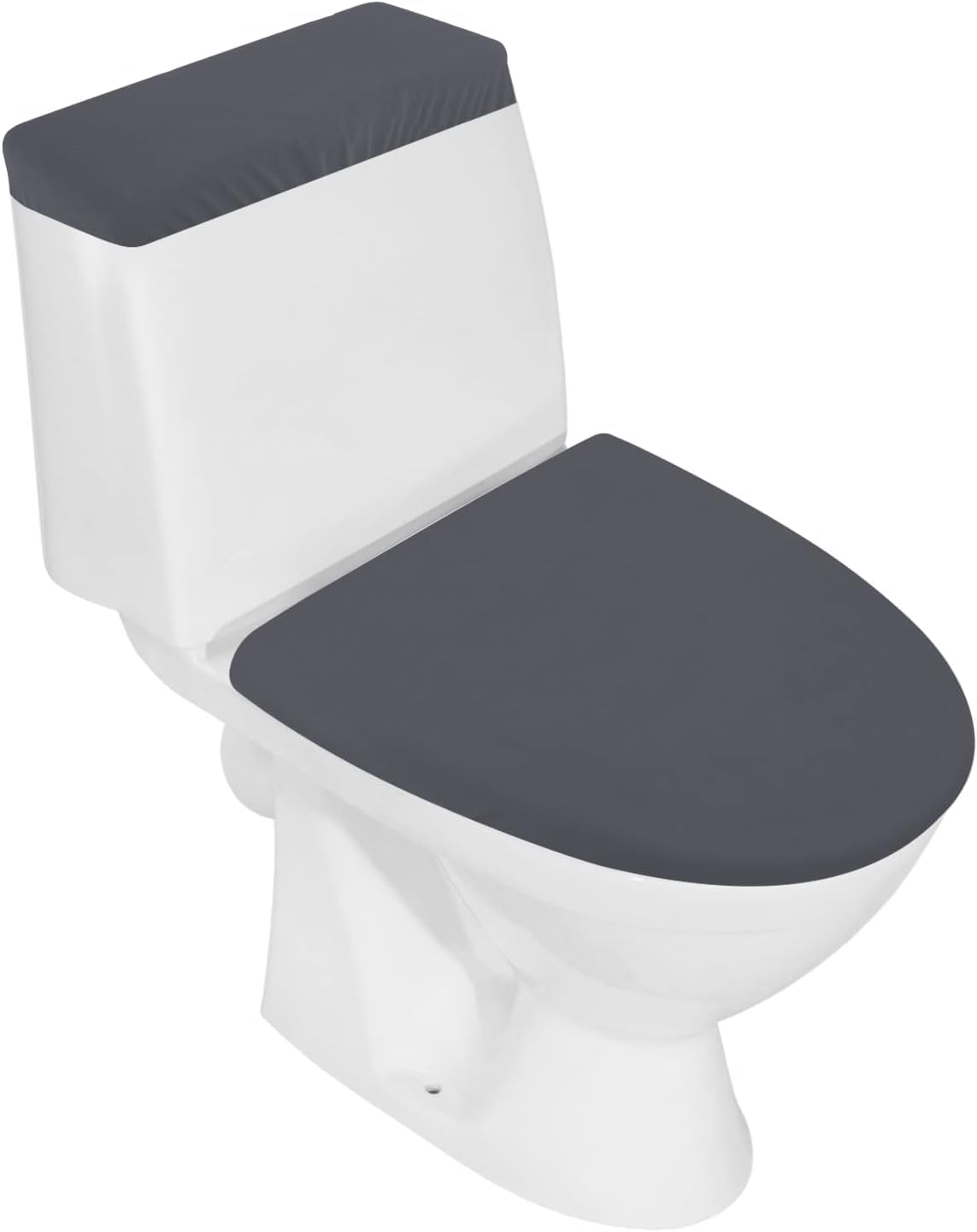 Toilet Lid Cover and Toilet Tank Lid Cover Bathroom Toilet Lid Seat Cover Set Stretch Washable Spandex Fabric Toilet Protector Cover Fits Most Toilet Tanks & Lids (Dark Grey Pack of 2)