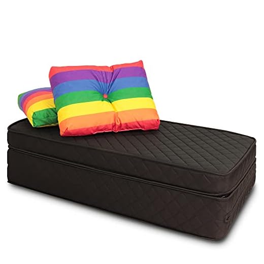 Puff Multiuso 3 em 1 Casal Com Travesseiro em Suede - BF Colchões