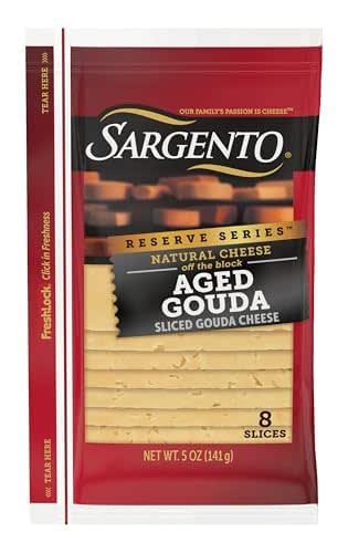 Sargento Reserve Series Natural Aged Gouda Sliced Cheese, 8 Slices