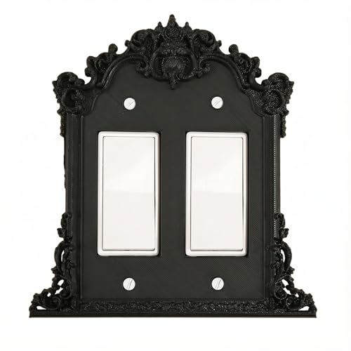 Placa de pared decorativa gótica negra para ocultar imperfecciones en interruptores 2