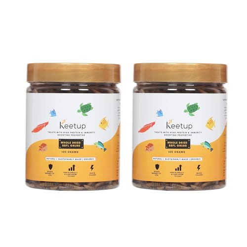 Image of Dried Black Soldier Fly Larvae Treat Fish Food(100 Gram) For Arowana Oscar, Flowerhorn & Other Carnivorous Fishes Omega 3 & 6, 50X Calcium Than Worms Pack Of 2, All Life Stages