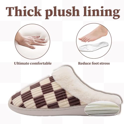 Image of Guyarns House Slippers for Women & Men - Fuzzy, Casual Indoor /Outdoor Shoes with Memory Foam & Faux Fur Lining