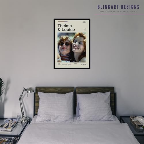 Image of BLINKART Thelma & Louise Movie Poster Frame 12x18 Inch | Premium 300 GSM Paper Wall Print | Mid Century Vintage Film Artwork for Home, Bedroom, Living Room, Office | Framed Photo Decor