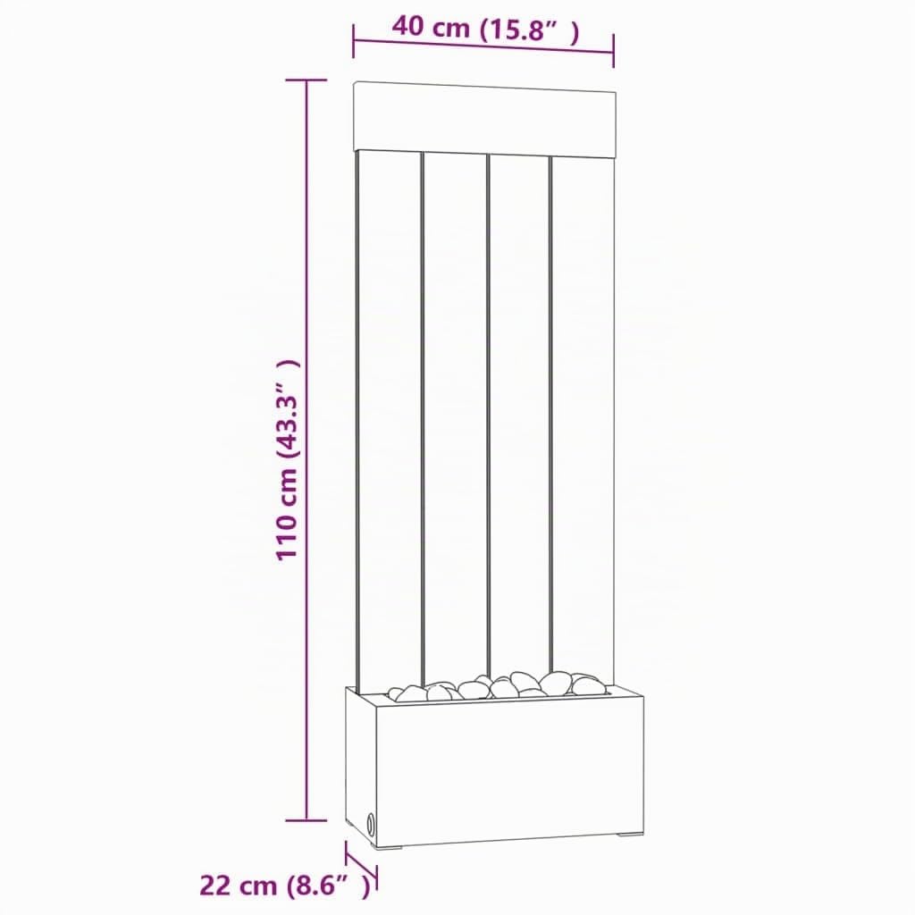 vidaXL Columna Burbujas LEDs RGB Cascada Iluminación Fuente de Jardín Pared Luces Oficina Equipo Eléctrico Acero Inoxidable Acrílico