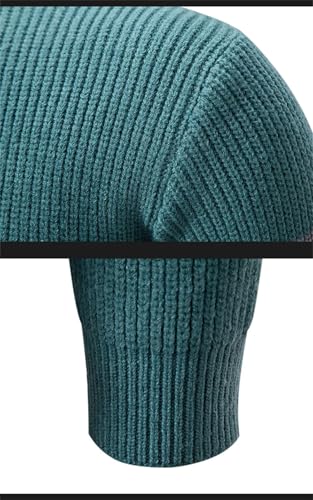 Men Turtlenck Patchwork Pullover Sweater Long Sleeve Ribbed Slim Fit Wool Warm Jumper3