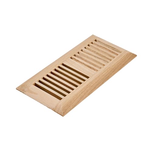 Razo Red Oak Floor Register Drop in 4x10 Inch with Damper Unfinished