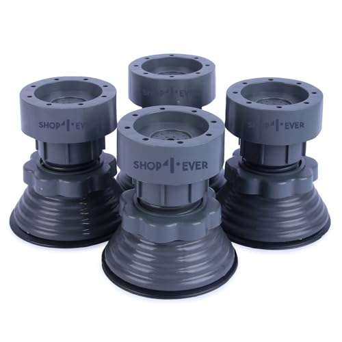 Image of Shop4Ever Washing Machine Legs Set of 4 | Adjustable Washing Machine Legs Anti-Vibration & Anti-Slip Rubber Base | Height Raiser for Front & Top Load | Supports Upto 300KG | for Home Appliances