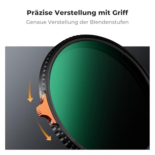 K&F CONCEPT Nano-X 67mm ND Filter Variabler Graufilter ND2-400 (1-9 Stop) Vario ND Filter mit Filtertasche
