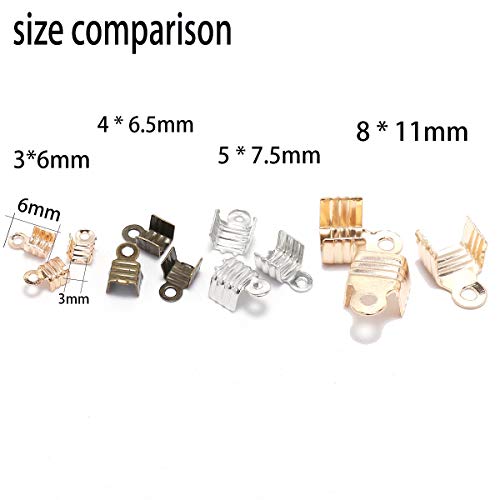 200Pcs 5Mm Multicolor Small Cord End Tip Fold Over Clasp Crimp Bead Connector Diy Jewelry Making Supplies For Cord Buckle 4 Sizes 7 Colors (Multicolor, 5Mm X 7.5Mm) #TOP2