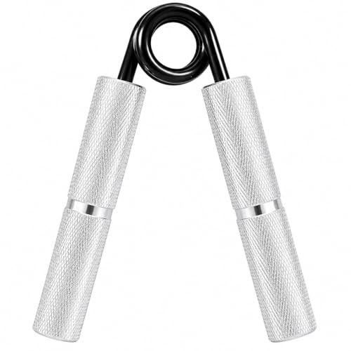 Image of LeCore 150 LBS Heavy Duty Metal Hand Grip Strengthener | Aluminium Hand Gripper for Grip Strength, Forearm, Wrist & Finger Exercise | Non-Slip Knurled Handle | Gym, Rock Climbing, Rehabilitation | Silver