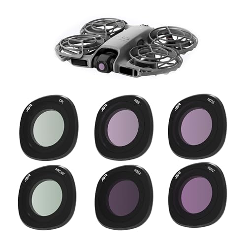 Toileum (6PCS) ND8& ND16 &ND32 &ND64 &CPL &UV�ی�t�B���^�[�Z�b�g for DJI Neo 2 Drone�h���[���ɑΉ� ���w�R�[�e�B���O�t�� �h���h�� �����ߗ����w�K���X�J�����t�B���^�[�Z�b�g