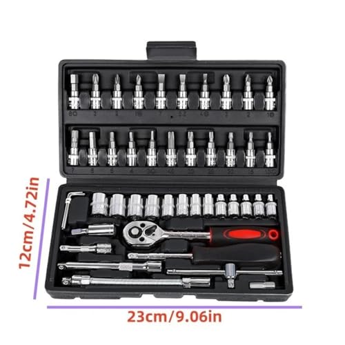 Ensemble d'outils de réparation automobile 46 pièces jeu douilles multifonctions