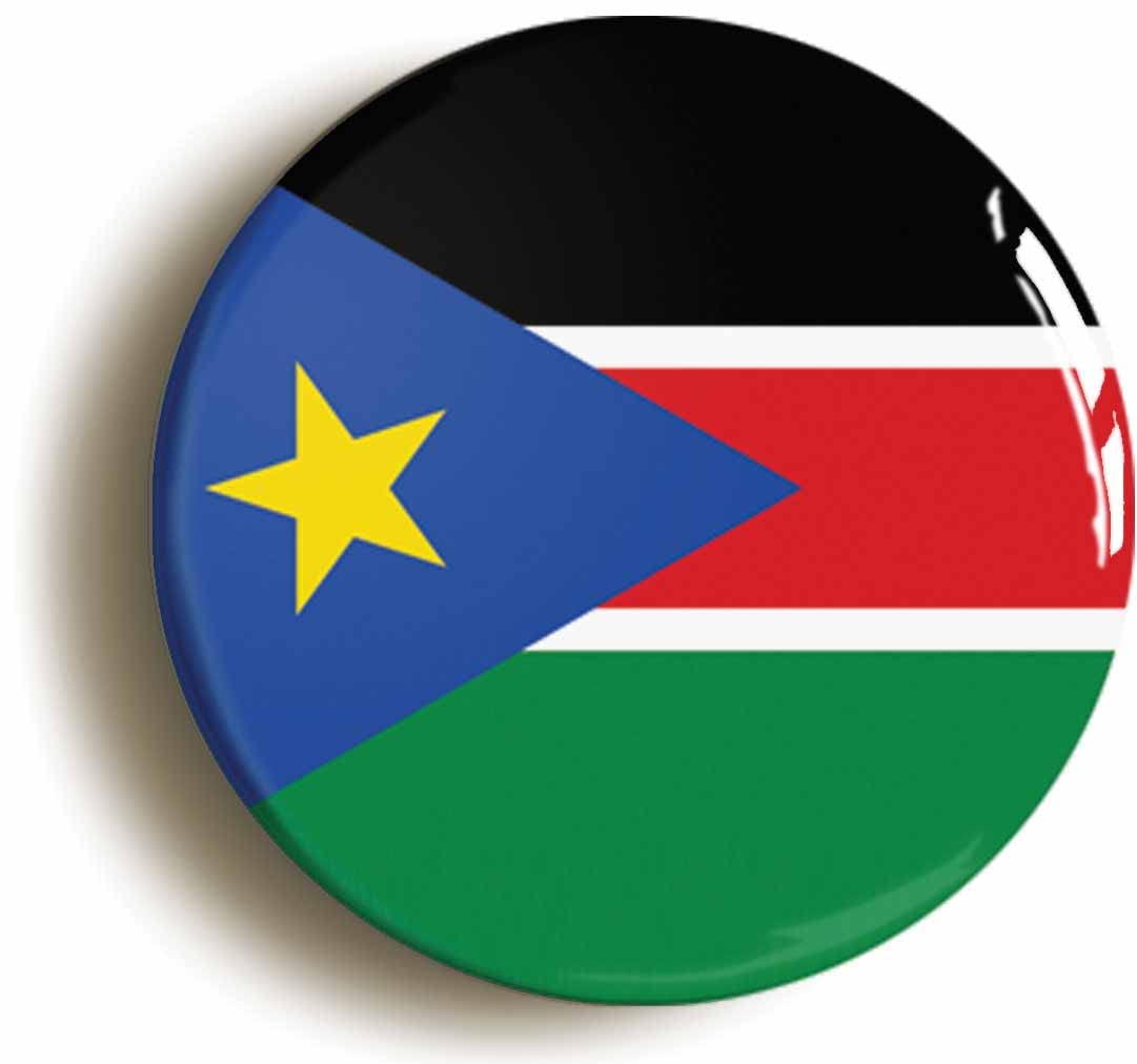 South Sudan National Flag Fridge Magnet (Circular 2inch / 50mm Diameter)