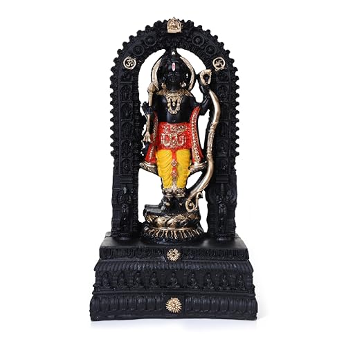 Image of Big Size Polyresin 3D Ram Lalla Ayodhya's Shree Ram Statue /Home Decor /Decorative Items Ramlalla Temple Idol for Pooja Shree ramlalla ayodha murti Showpiece Big Size (15 inches)