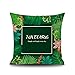 Lieson Fundas de cojín cuadradas, 1 unidad de 18 x 18 fundas de almohada al aire libre de 45 x 45 cm flores hojas patrón naturaleza cojín fundas verde rosa, lino