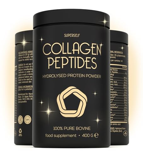 Premium Collagen Powder - Collagen Supplements for Women & Men - Pure Bovine Collagen Peptides 400g - Hydrolysed Collagen Type 1 and 3 for Skin, Hair & Nails - Tasteless, Dissolves Easily, Mixes Well