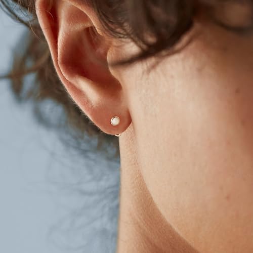 Boucles d'oreilles créoles opale de feu en argent 925