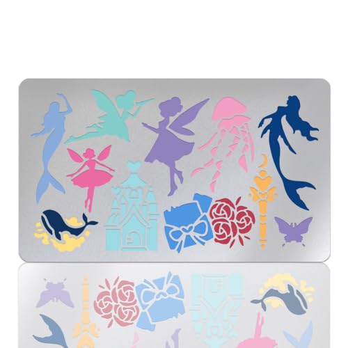 UNICRAFTALE Fantasy Elf Stencil Metal Stencil for Journaling Angel Castles Drawing Template Stainless Steel Reusable Butterfly Templates for Wood Burning Carving Engraving Scrapbooking