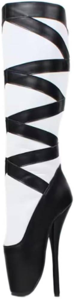 Women's 18CM High Heel Knee High Boots, Ballet Cosplay Shoes, Pole Dance Shoes, for Gothic, Party, Y2K, Night