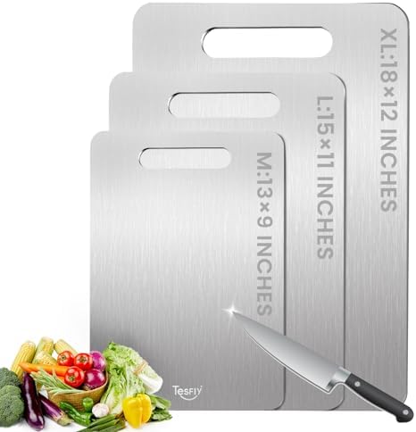 3 Pack Titanium Cutting Board - 100% Pure Titanium Cutting Boards...