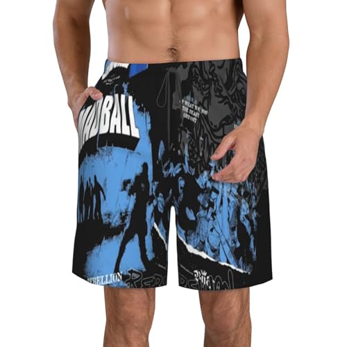 Madballss Music Men's Breathable Quick-Drying Beach Shorts, Suitable for Vacation, Leisure and Sports