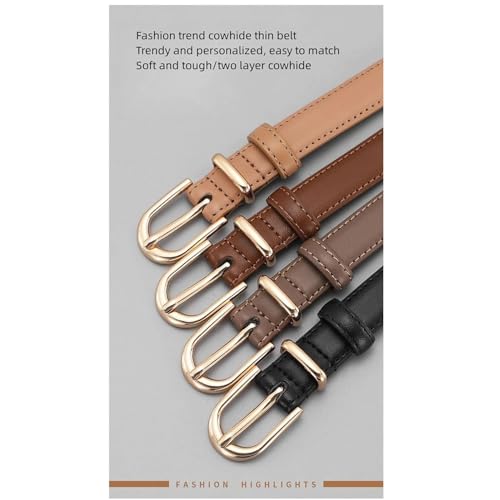 Belts for women, Waist Belt Women's Waist Belts New Pure Cowhide Belt Needle Buckle Belt Versatile and Simple Denim Suit Dress Belt(Black,110 cm)4