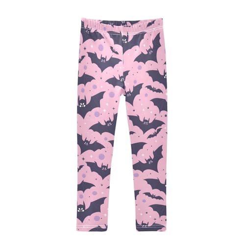 Cute Bats Halloween Girls Leggings Soft Stretch Workout Yoga Dance Pants for Kids Casual Tights