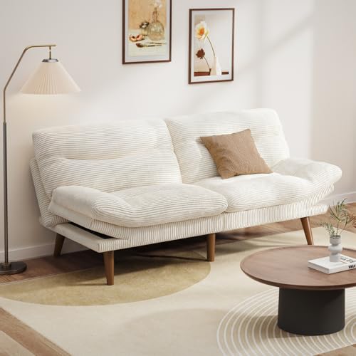 Pipishell Futon Sofa Bed, 73" Convertible Futon Couch, Adjustable Backrest