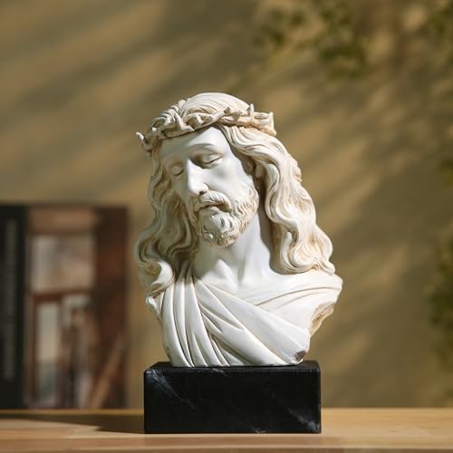 Estatua de Busto de Jesús de 8.5 pulgadas en Resina Pintada a Mano miniatura 4