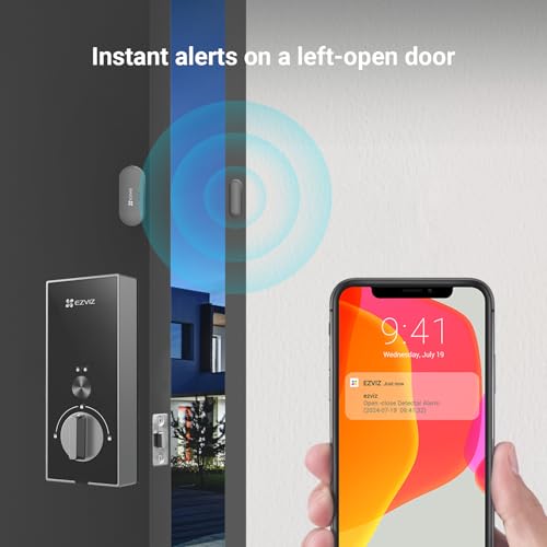 Image of EZVIZ DL04 Smart Door Lock| Passcode Unlocking|Mechanical Key | Auto Lock |Remote EZVIZ App Unlocking & Controls|Break in Detection|20-65mm Door Thickness|Anti-Peeping Codes|Black