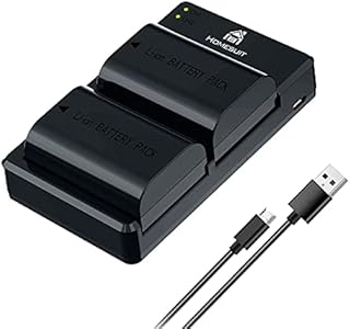 Homesuit LP-E6 LP-E6N Rechargeable Batteries (2 Pack) and USB Charger Set Compatible with Canon 5D Mark II III IV, 5Ds, 6D, 70D, 80D, 90D and More (2200mAh)