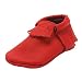 Sayoyo Baby Red Tassels Soft Sole Leather Infant Toddler Prewalker Shoes (0-6 months, Red)