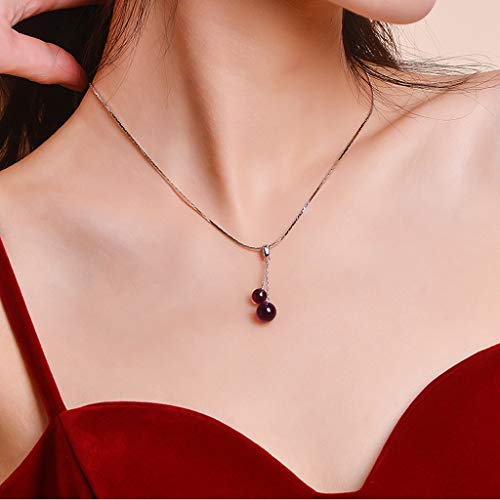 Collier améthyste véritable, pendentif double perle de qualité supérieure