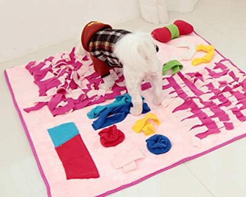 Alpha Dog Series - "Nose-Work Scent Tracking IQ Treat Toys Interactive Food Foraging Plush Toys for Dogs,Cats,Small Pets (Medium (18.5in x 36.6in), Pink)