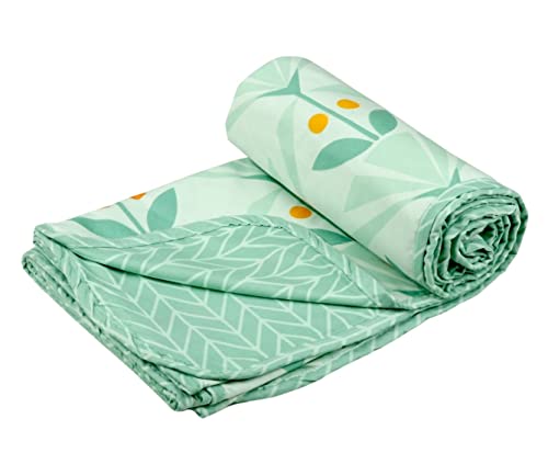 Image of HOMEKART Cotton Super Soft Brushed Microfiber 2 Layer Breathable Single Bed Blanket Lightweight Summer | AC | All Season Flannel Light Green 84X96(Inches) 220 X 152(CM)